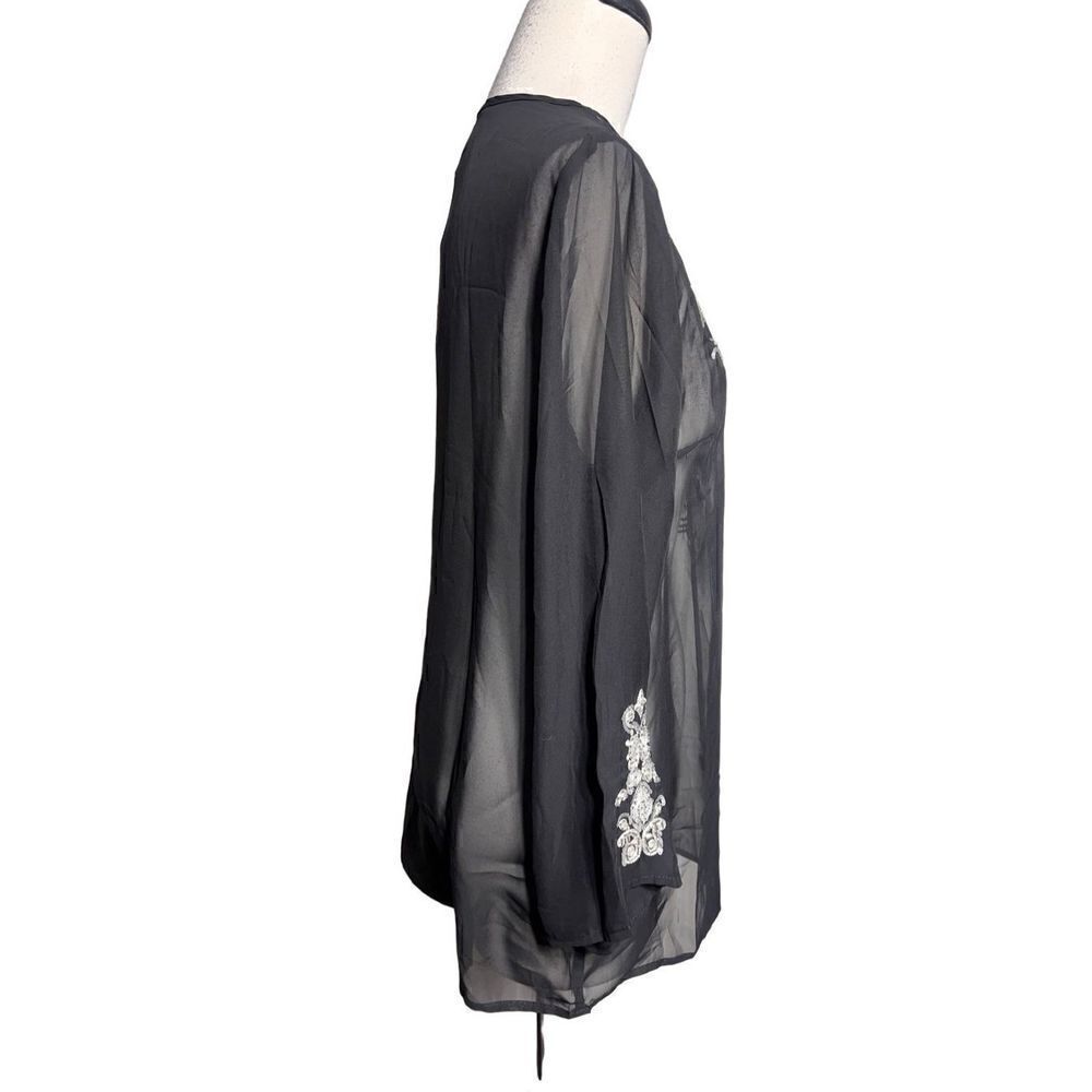 Anthony Original NWT Black Embellished Sheer Tunic, Blouse, Dress Size 8 - Picture 2 of 6